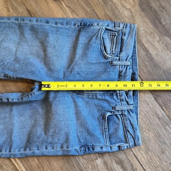 Joe's High Rise Medium Blue Wash Honey Curvy Skinny Crop Distressed Jeans, 30 - Picture 3 of 9